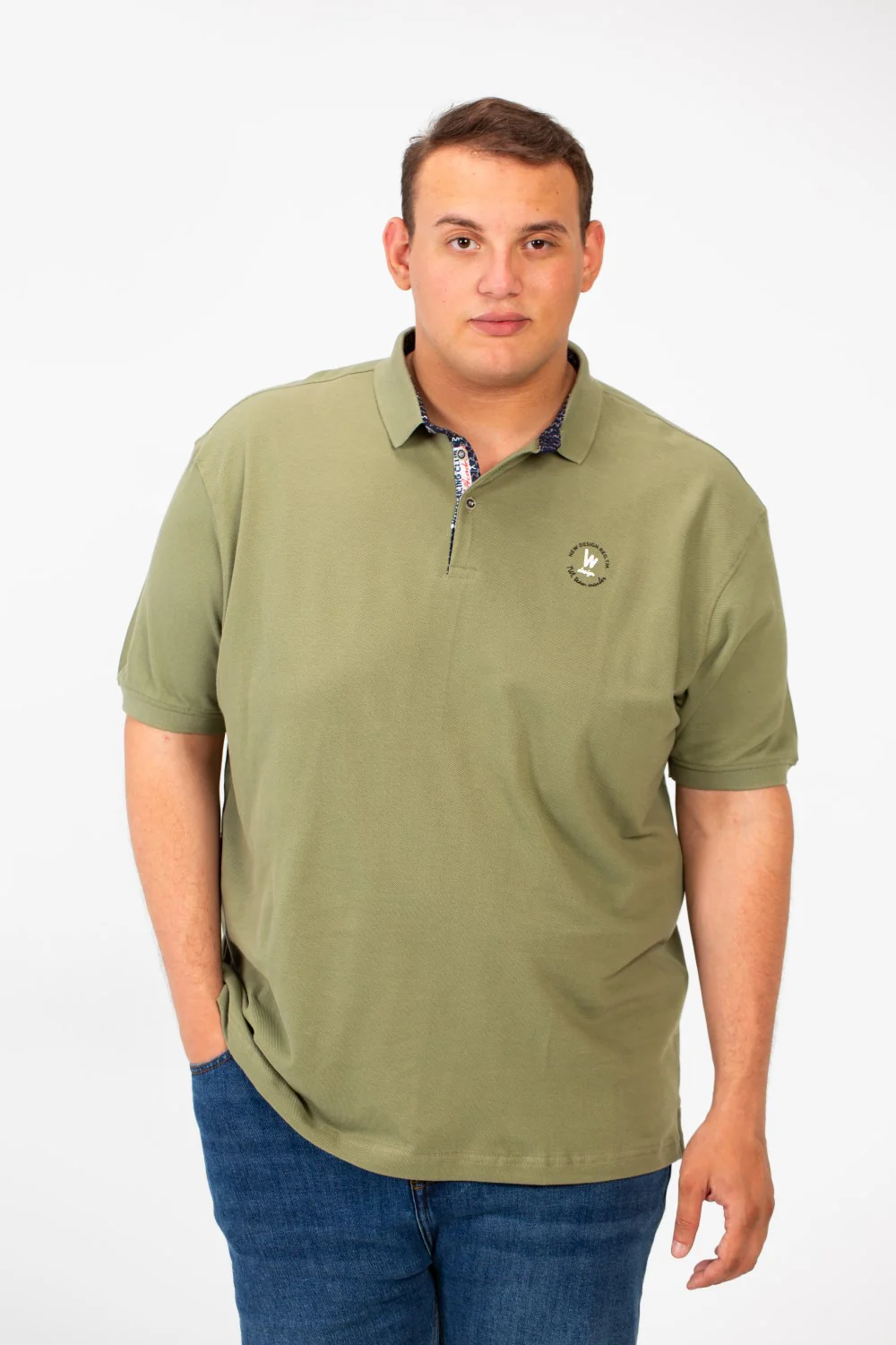 Men's Big Size Polo T-Shirt With Front Half Buttons And Short Sleeves - Image 5