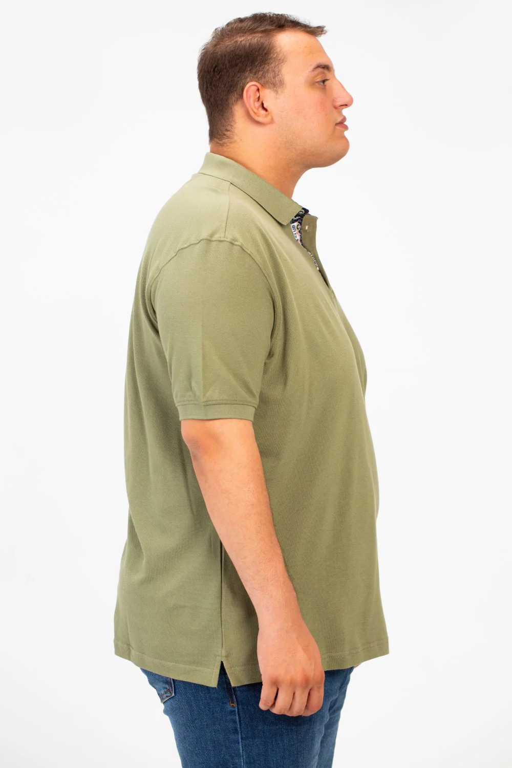 Men's Big Size Polo T-Shirt With Front Half Buttons And Short Sleeves - Image 7
