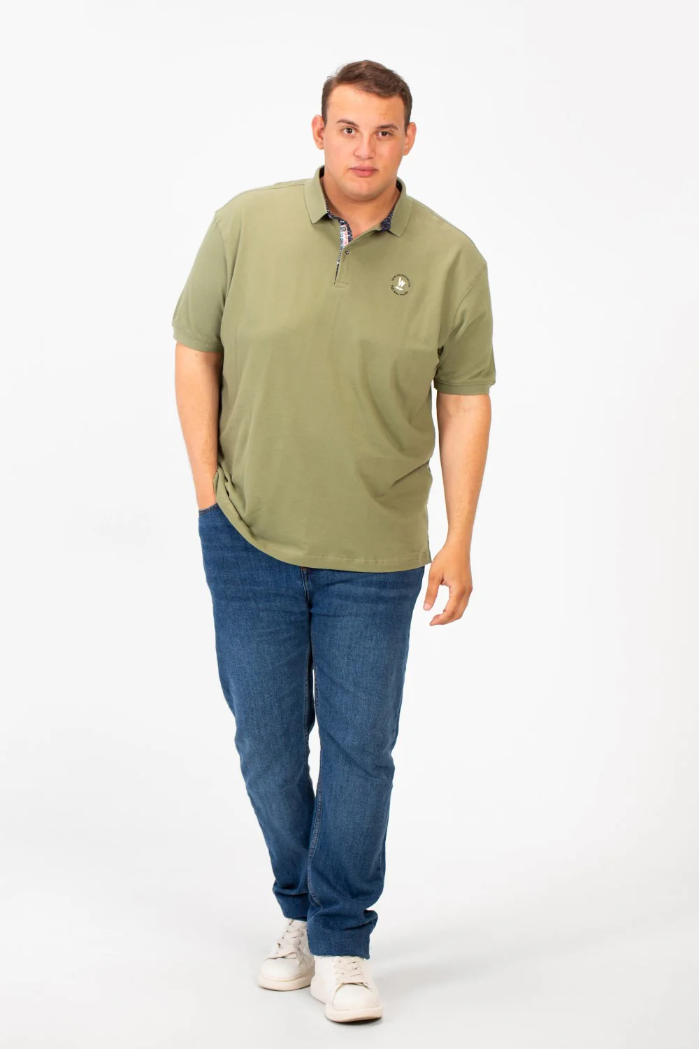 Men's Big Size Polo T-Shirt With Front Half Buttons And Short Sleeves - Image 8