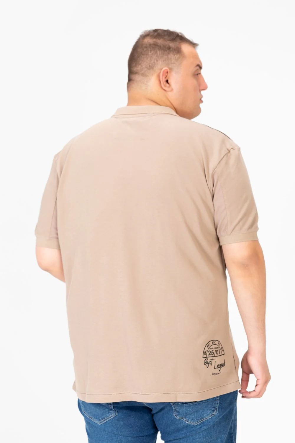 Men's Big Size Printed Half Button Polo T-Shirt - Image 10