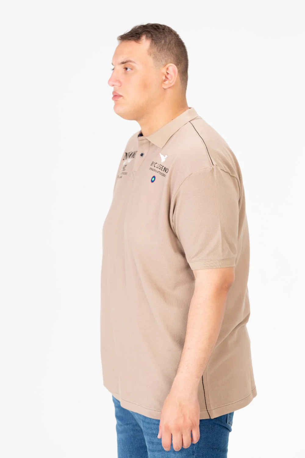 Men's Big Size Printed Half Button Polo T-Shirt - Image 11