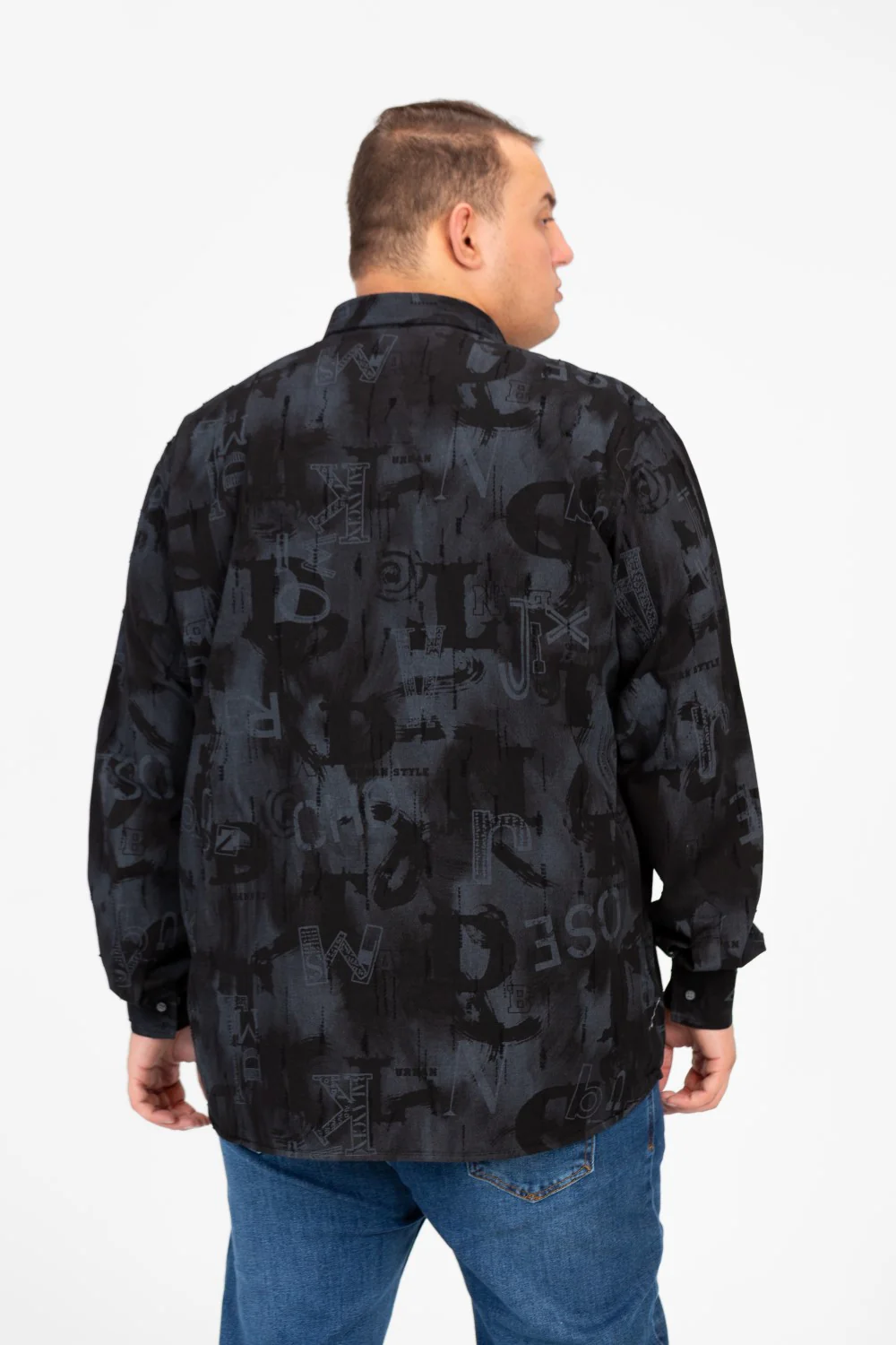 Men's Big Size Printed Long Sleeved Shirt - Image 6