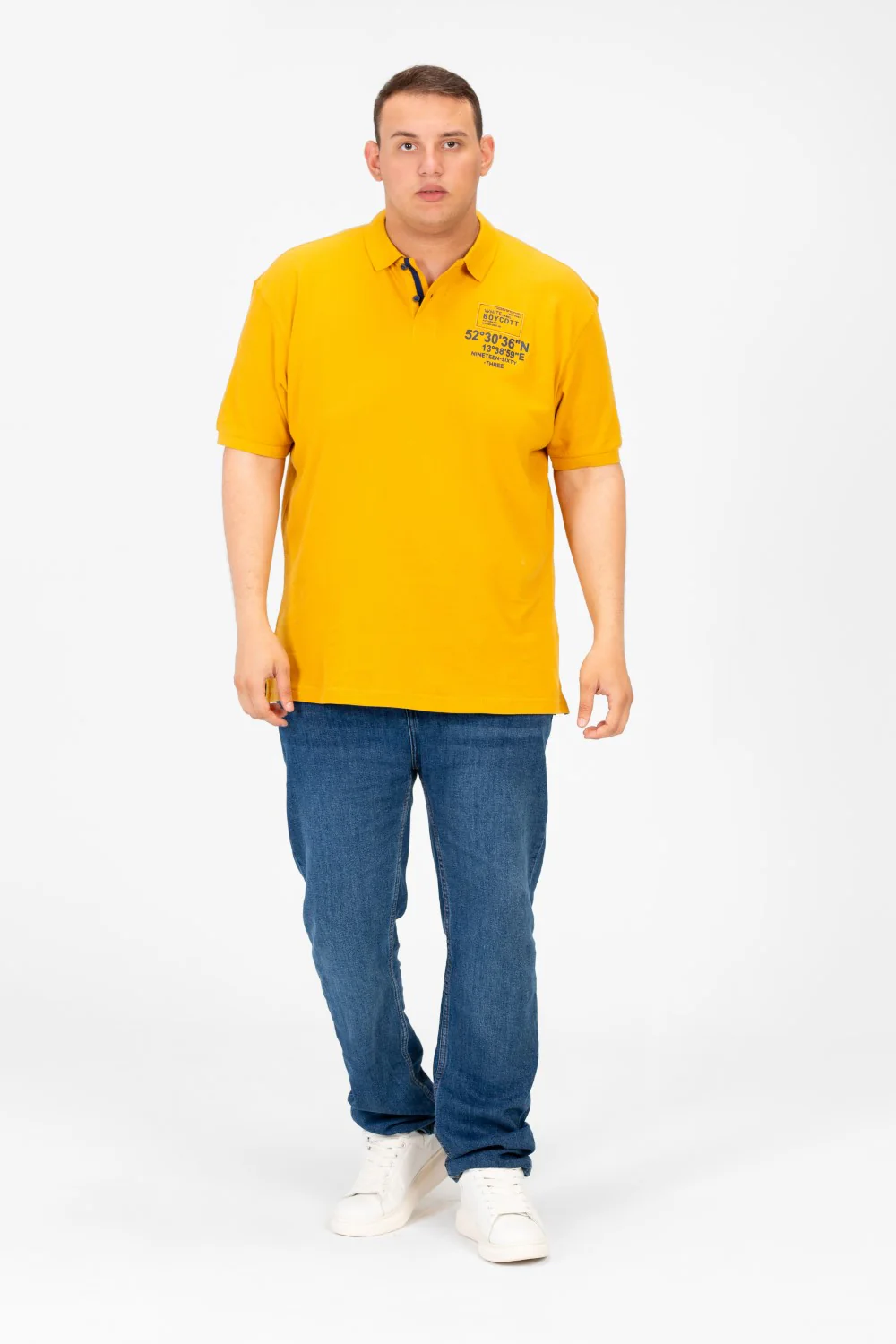 Men's Big Size Printed Short Sleeve Polo T-Shirt - Image 12