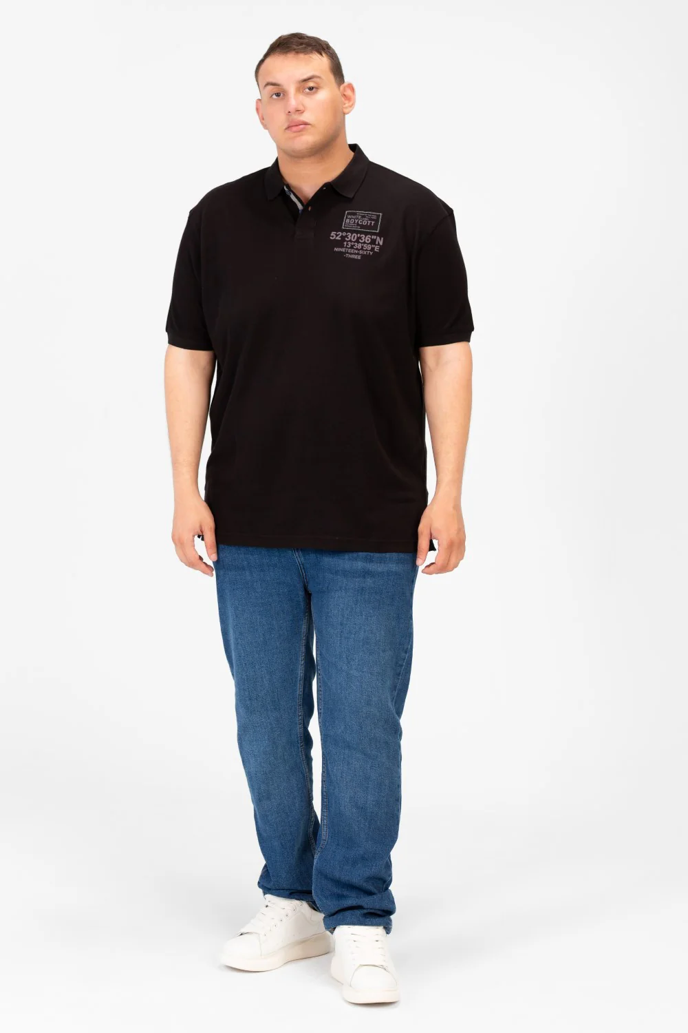 Men's Big Size Printed Short Sleeve Polo T-Shirt - Image 4