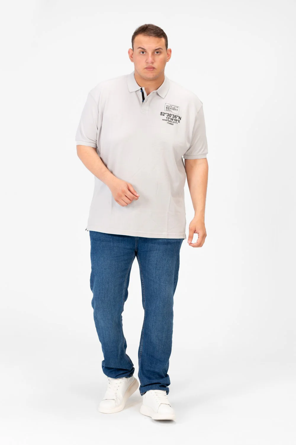 Men's Big Size Printed Short Sleeve Polo T-Shirt - Image 8