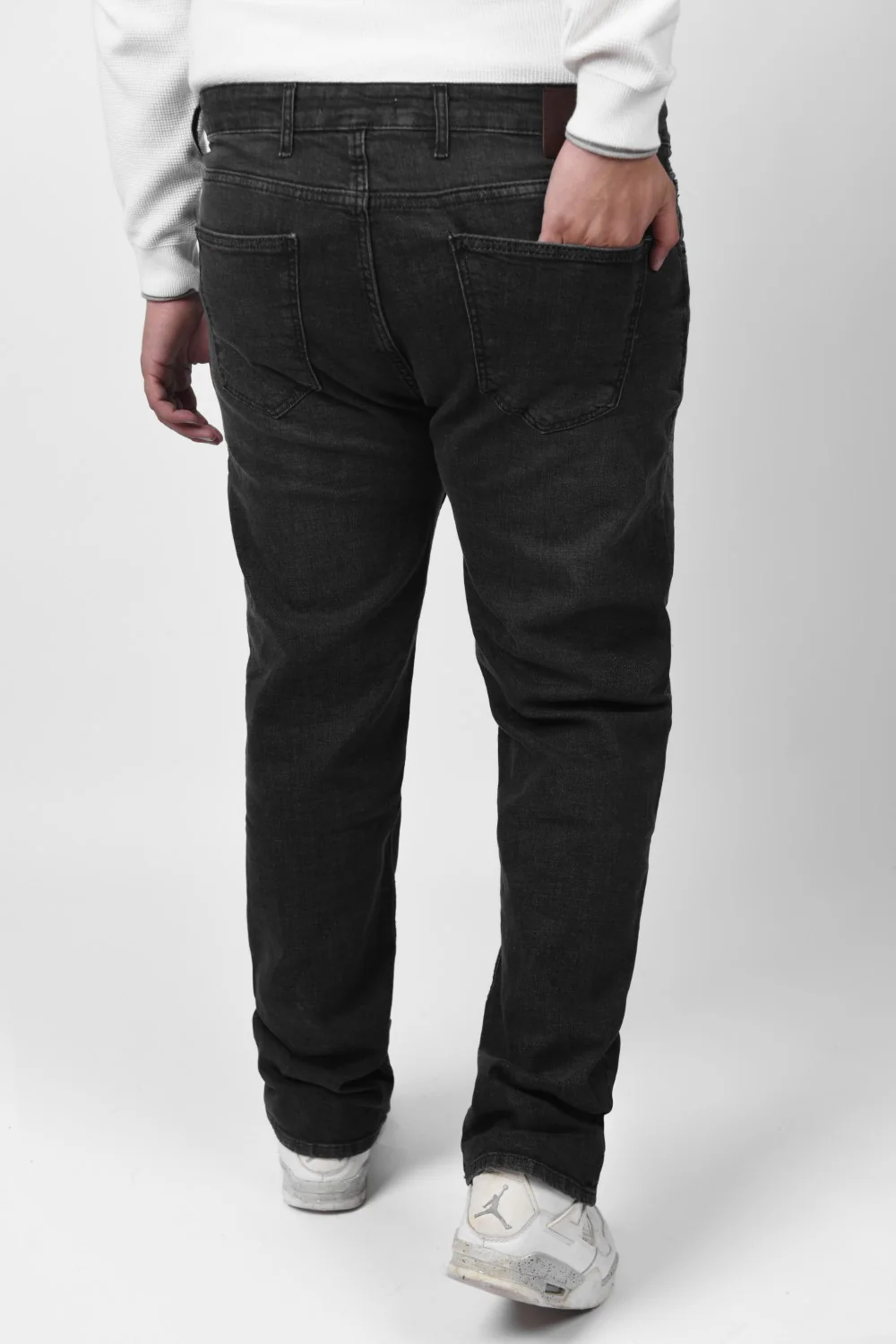 Men's Big Size Regular Fit Basic Five Pockets Straight Legs Jeans Pants - Image 2