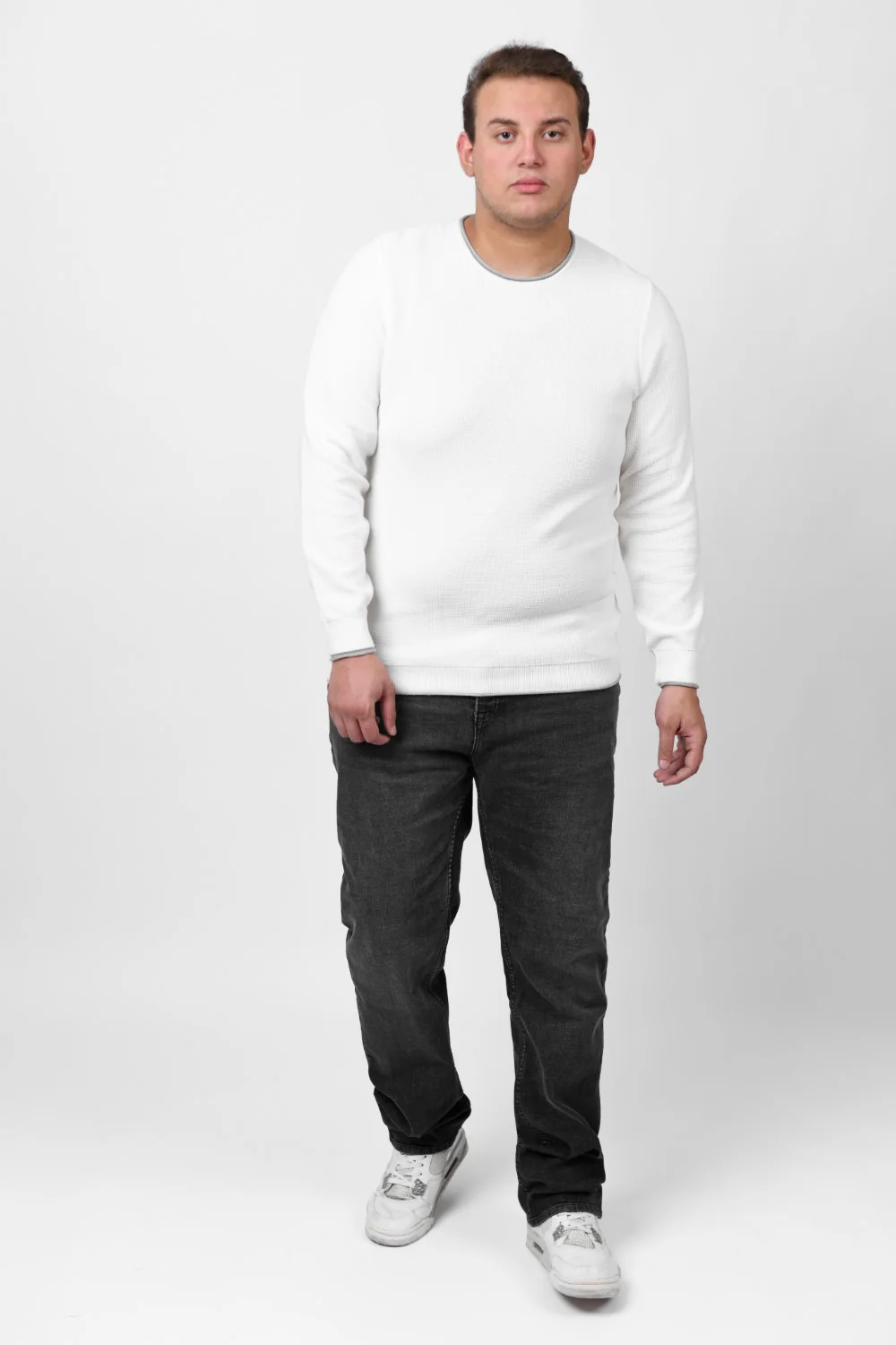 Men's Big Size Regular Fit Basic Five Pockets Straight Legs Jeans Pants - Image 4