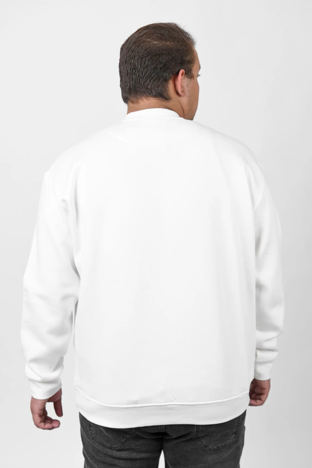 Men's Big Size Regular Fit Made Of Comfort Melton Padded Front Printed Sweatshirt - Image 8