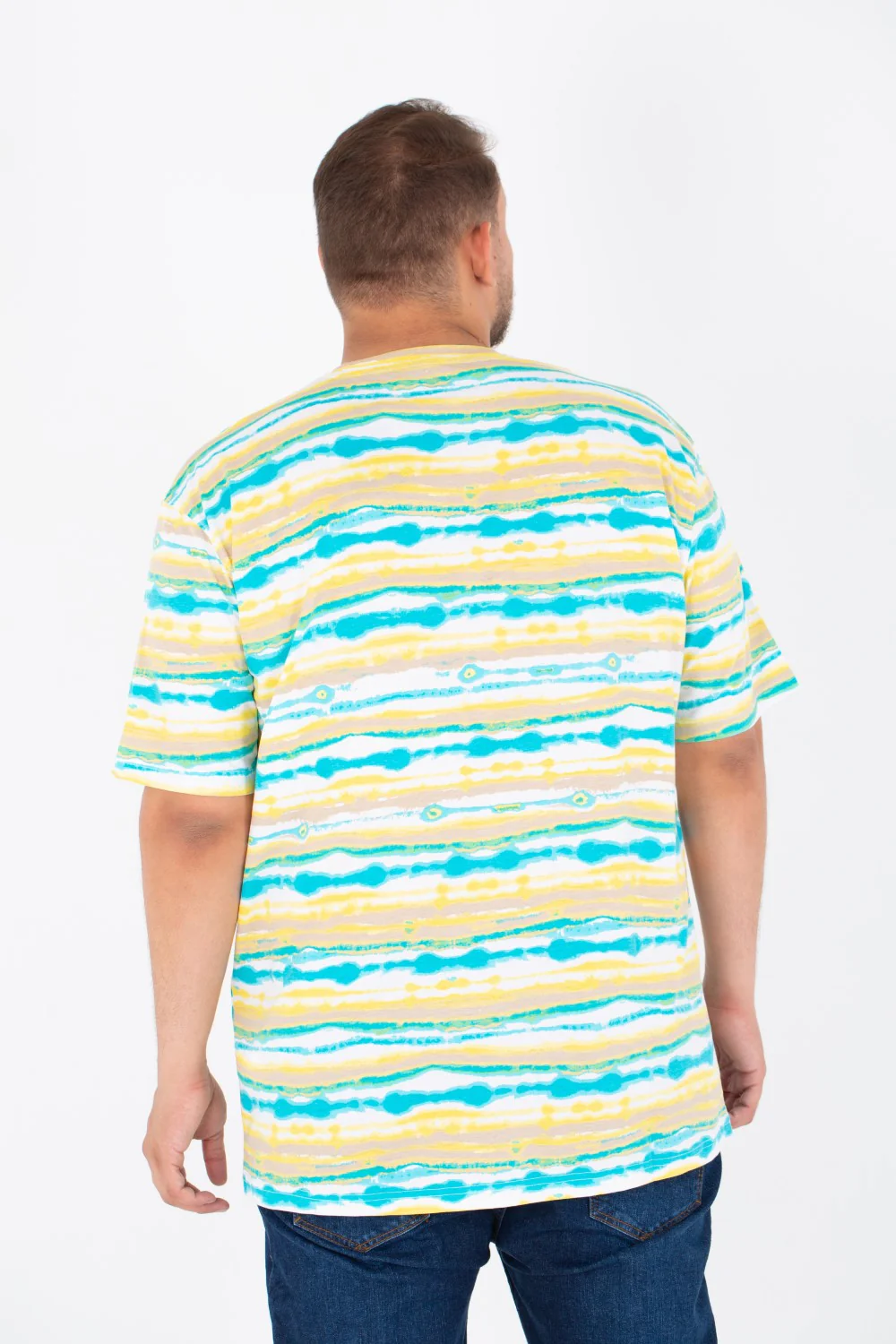 Mens Big Size Round Jakar T-shirt With Full Print And Short Sleeves - Image 2