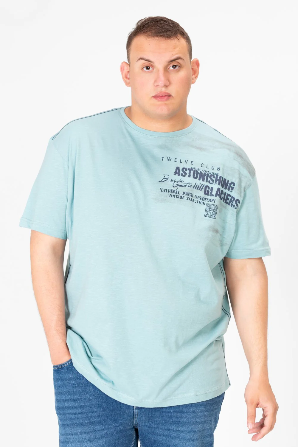 Men's Big Size Round Neck Printed Half Sleeve T-shirt - Image 5