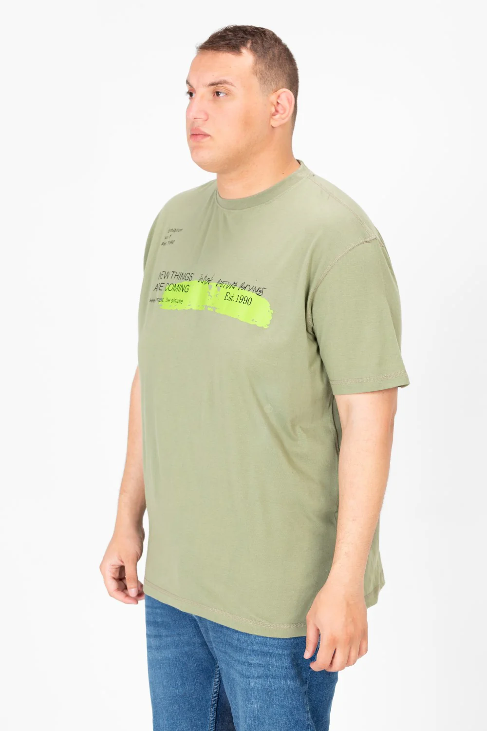 Men's Big Size Round Neck Printed T-shirt - Image 11