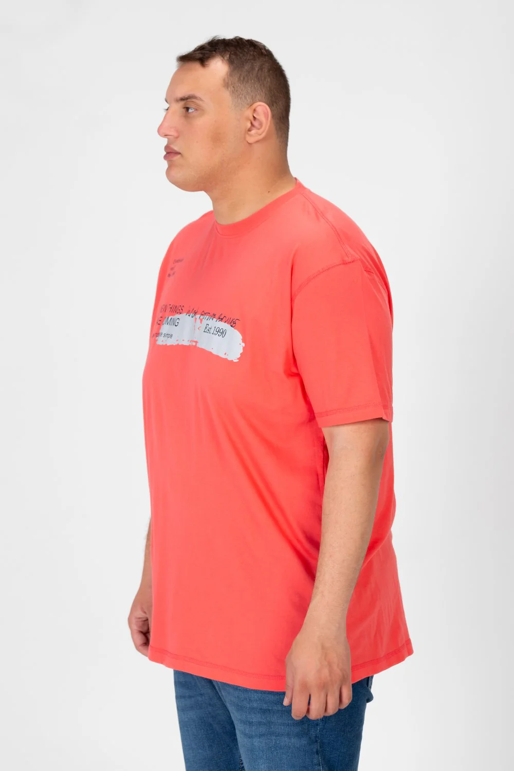 Men's Big Size Round Neck Printed T-shirt - Image 3