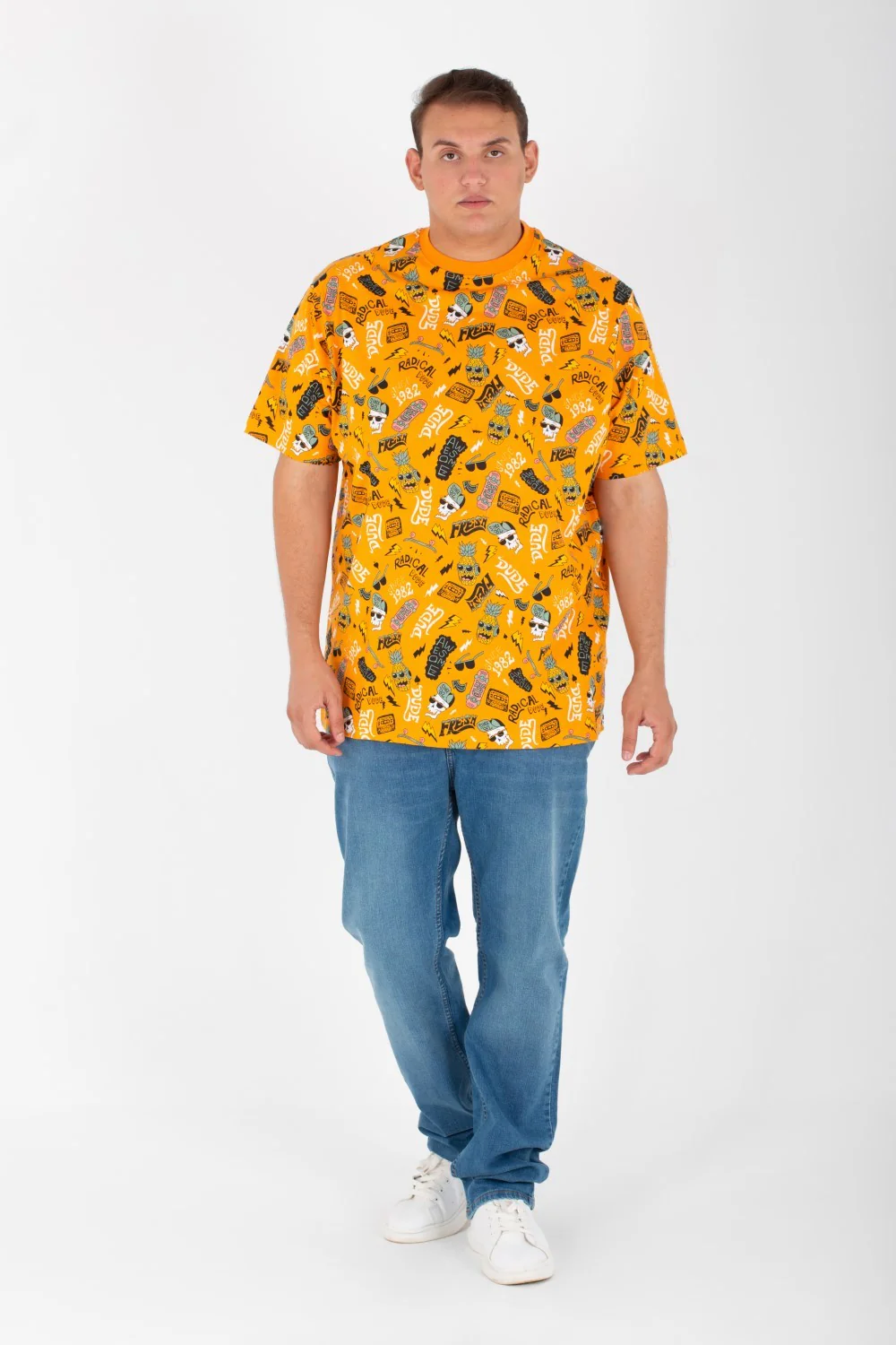 Men's Big Size Round Neck Short Sleeve Printed T-shirt - Image 4