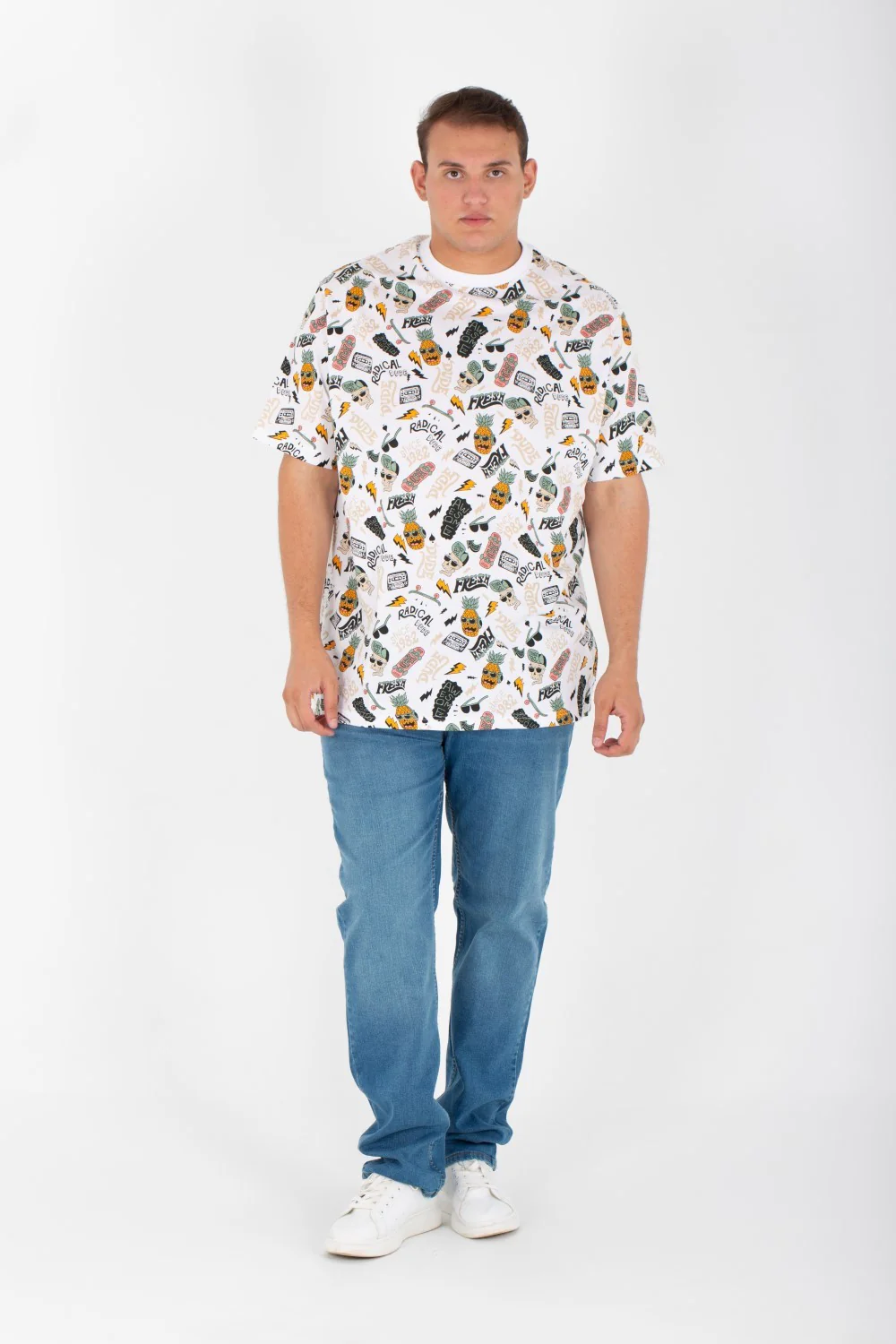 Men's Big Size Round Neck Short Sleeve Printed T-shirt - Image 7