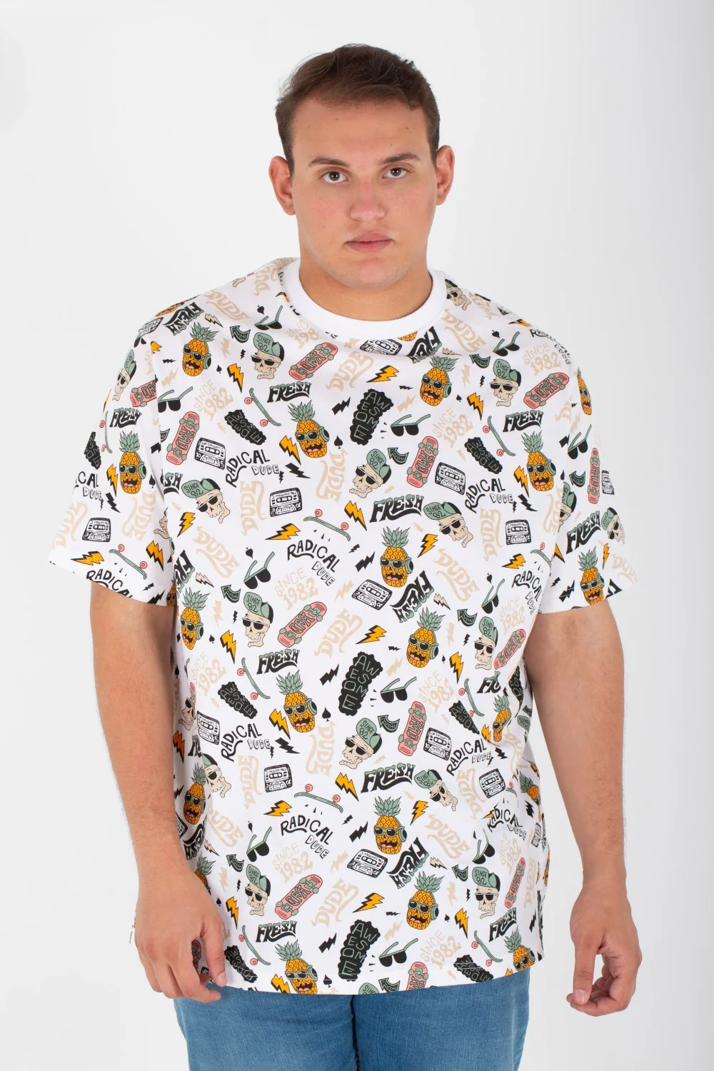 Men's Big Size Round Neck Short Sleeve Printed T-shirt - Image 9