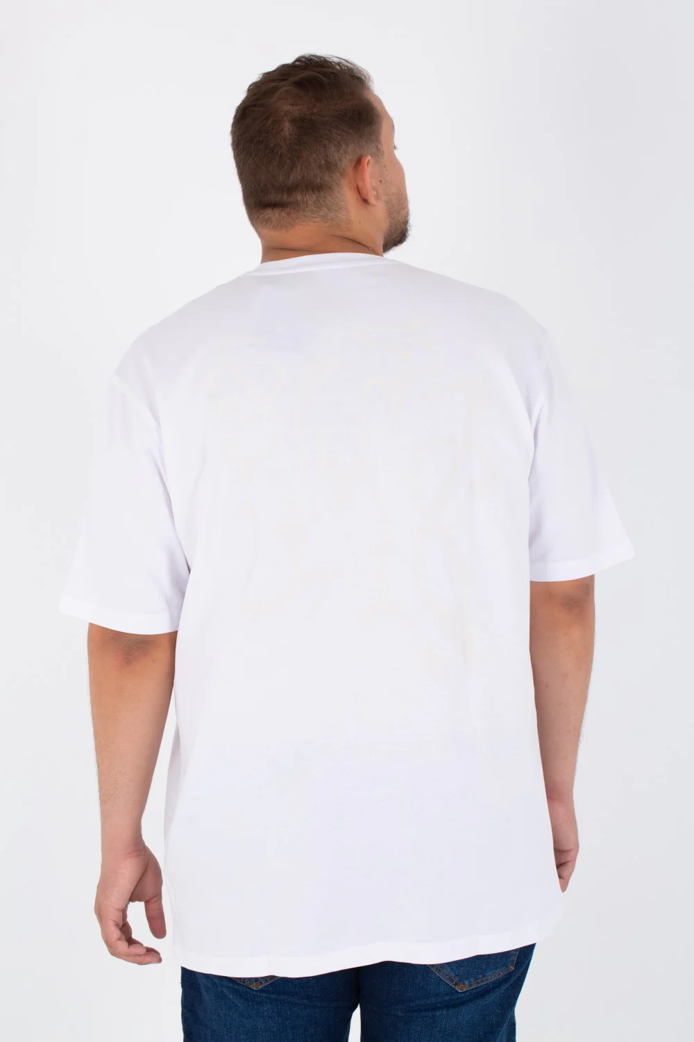 Men's Big Size Round Neck Short Sleeves Jakar T-Shirt With Front & Back Print - Image 2