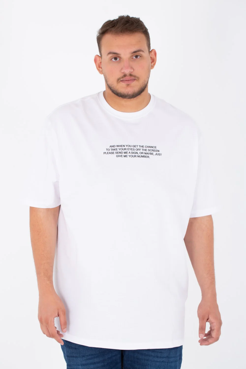 Men's Big Size Round Neck Short Sleeves Jakar T-Shirt With Front & Back Print - Image 3