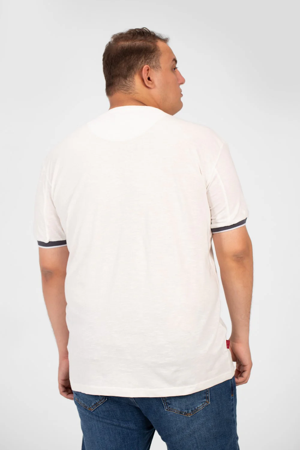 Men's Big Size Round Neck T-shirt With Front Print And Short Sleeves - Image 10