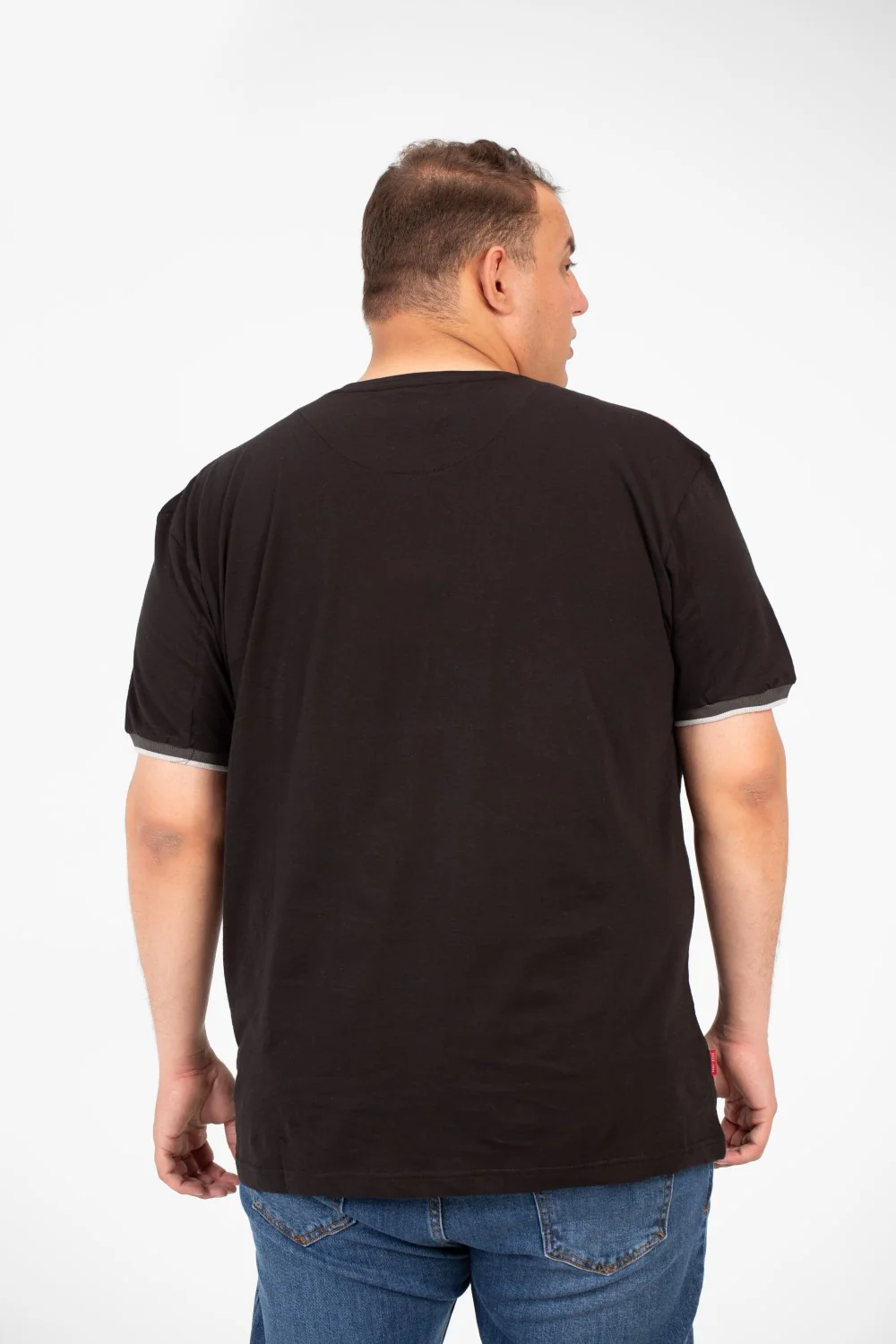 Men's Big Size Round Neck T-shirt With Front Print And Short Sleeves - Image 2