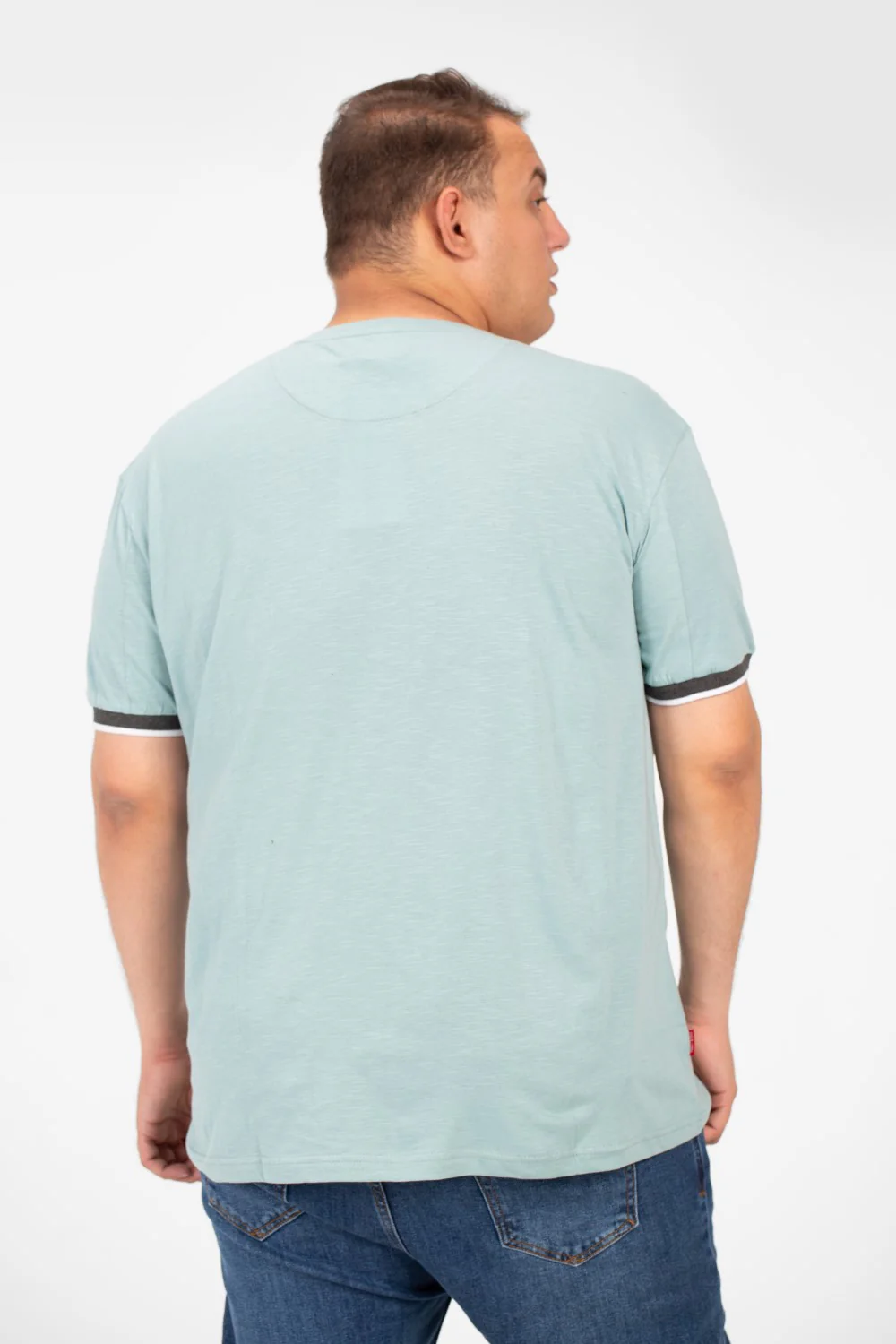Men's Big Size Round Neck T-shirt With Front Print And Short Sleeves - Image 6