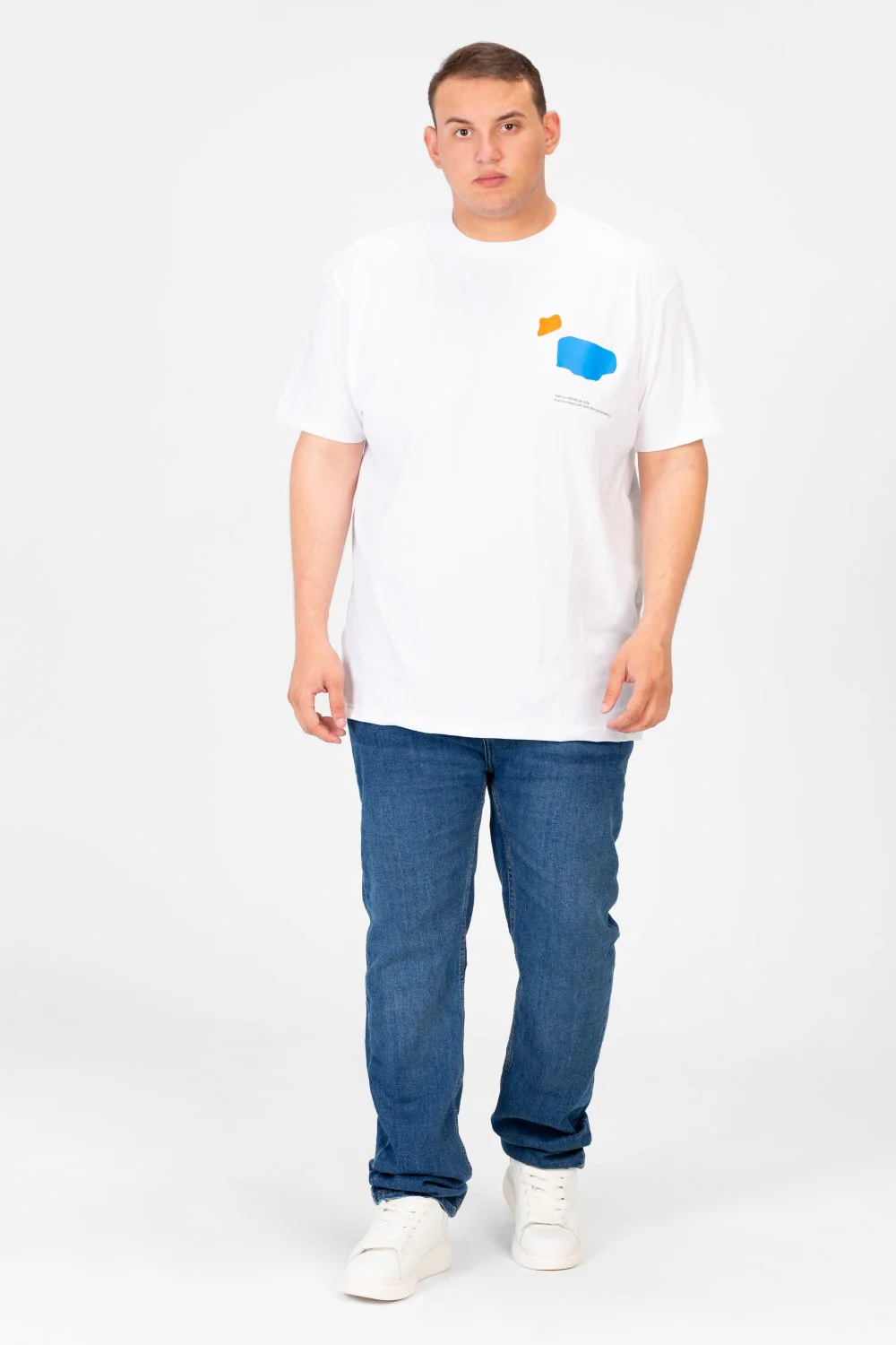 Men's Big Size Round Neck Text Print Short Sleeves T-shirt - Image 12