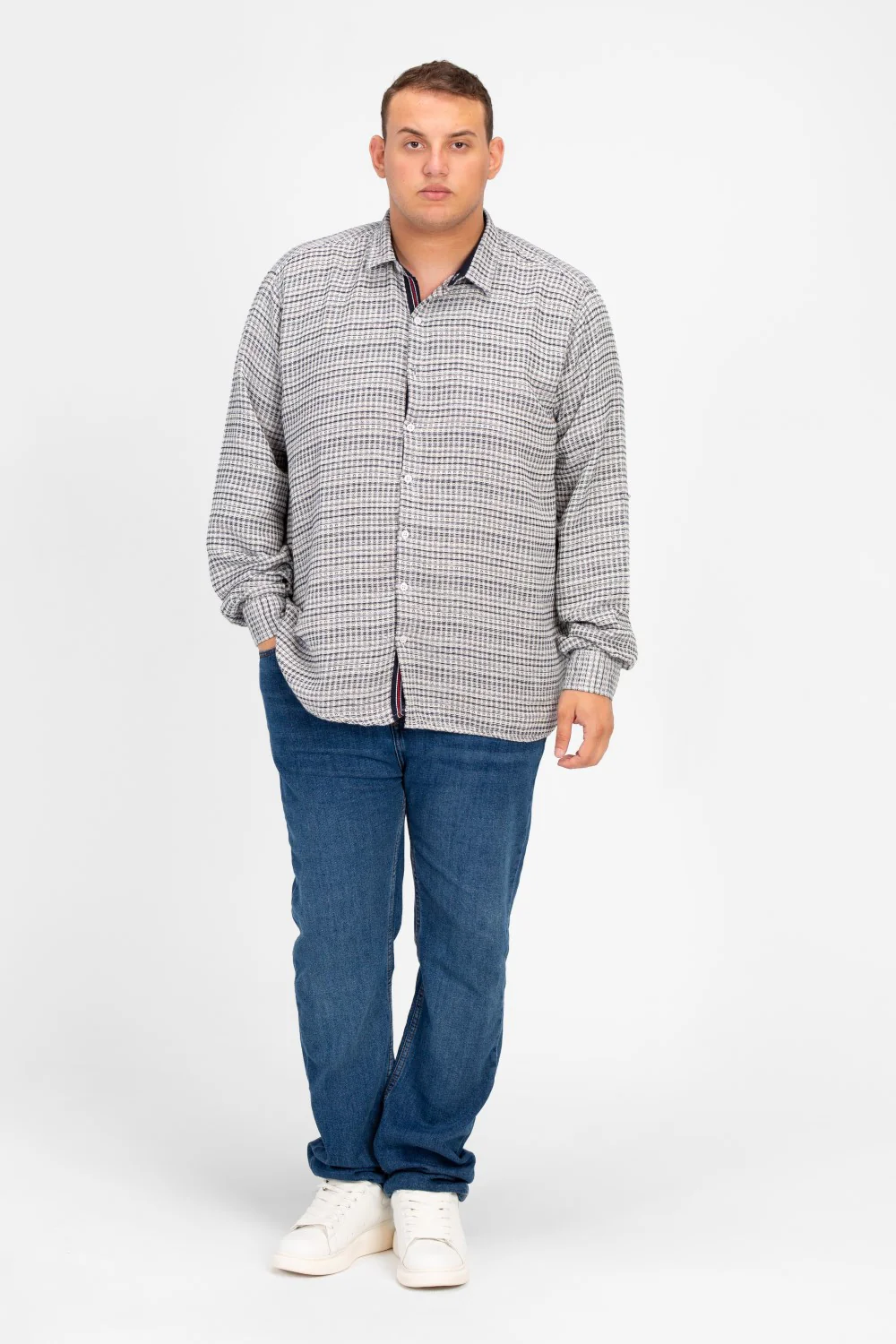 Men's Big Size Shirt With Long Sleeves And Buttons - Image 4