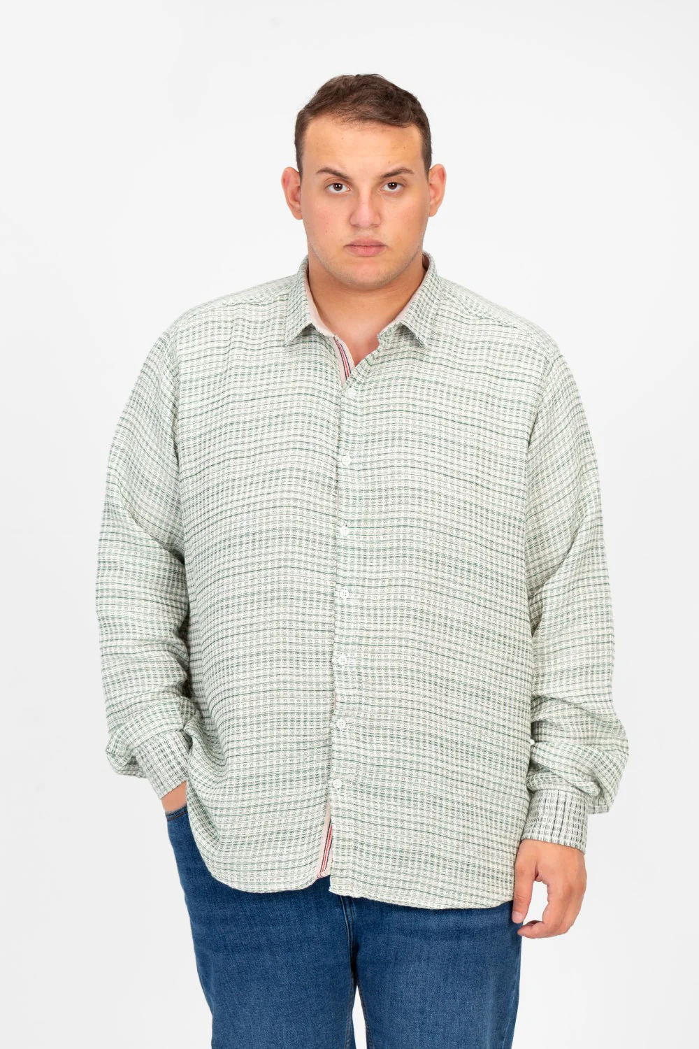 Men's Big Size Shirt With Long Sleeves And Buttons - Image 5