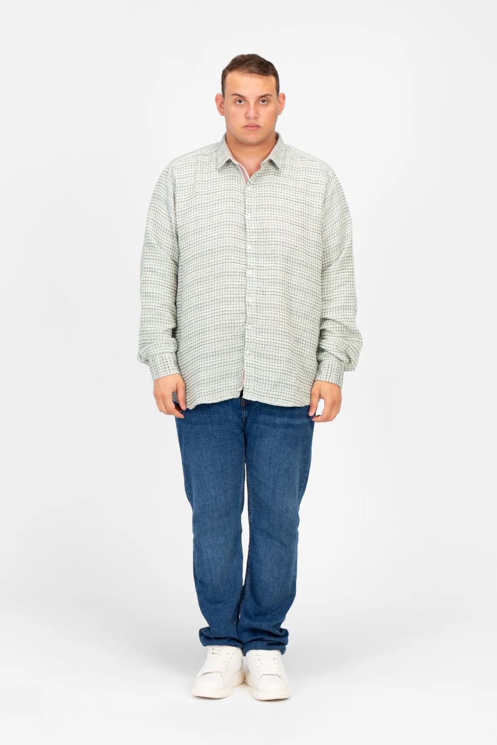 Men's Big Size Shirt With Long Sleeves And Buttons - Image 8