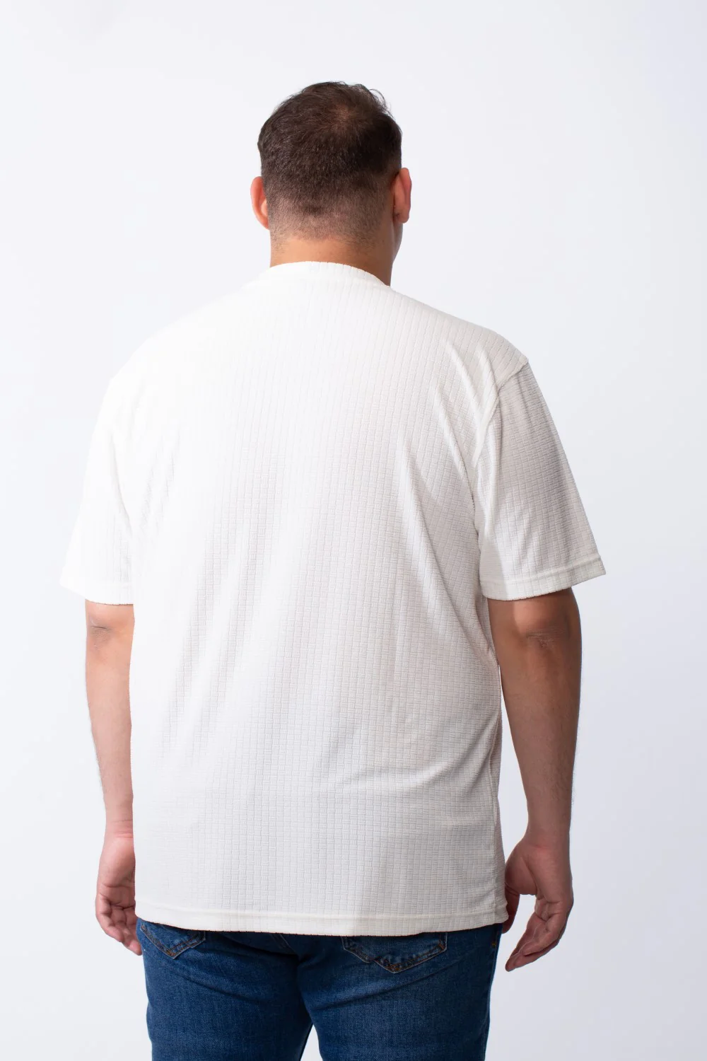 Men's Big Size Tomato Store Short Sleeve T-Shirt Classic Ribbed Crew Neckline Breathable Fabric Textured Pattern - Image 10