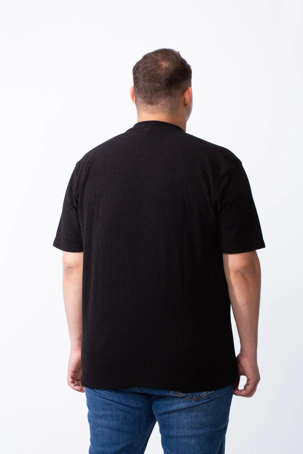 Men's Big Size Tomato Store Short Sleeve T-Shirt Classic Ribbed Crew Neckline Breathable Fabric Textured Pattern - Image 14