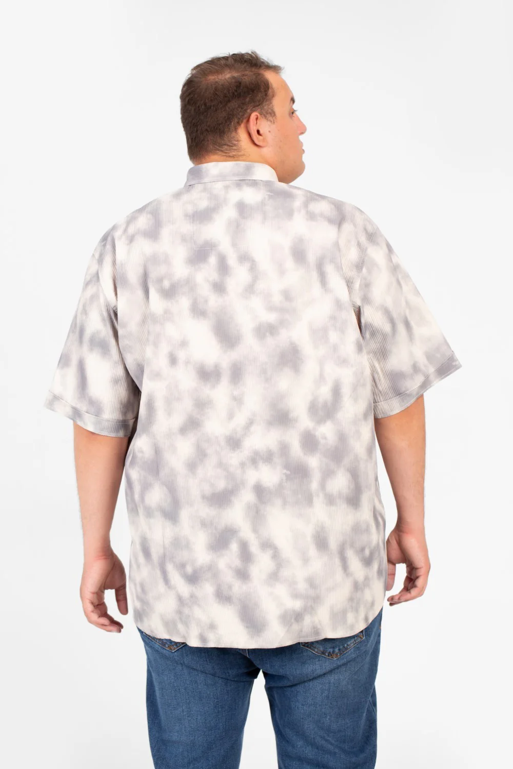 Men's Big Size Short Sleeve Tie Dye Shirt With Front Pocket - Image 2