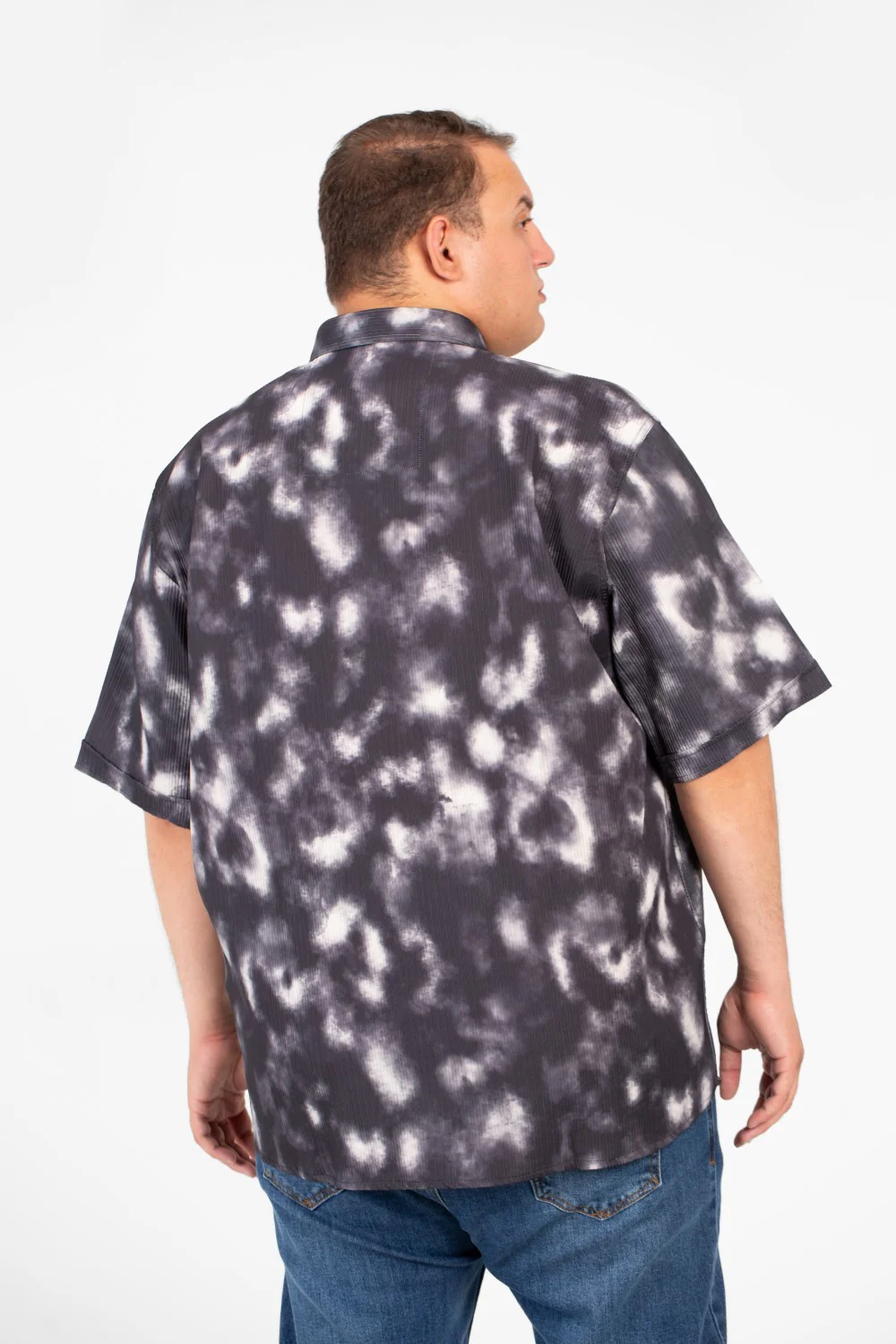 Men's Big Size Short Sleeve Tie Dye Shirt With Front Pocket - Image 6