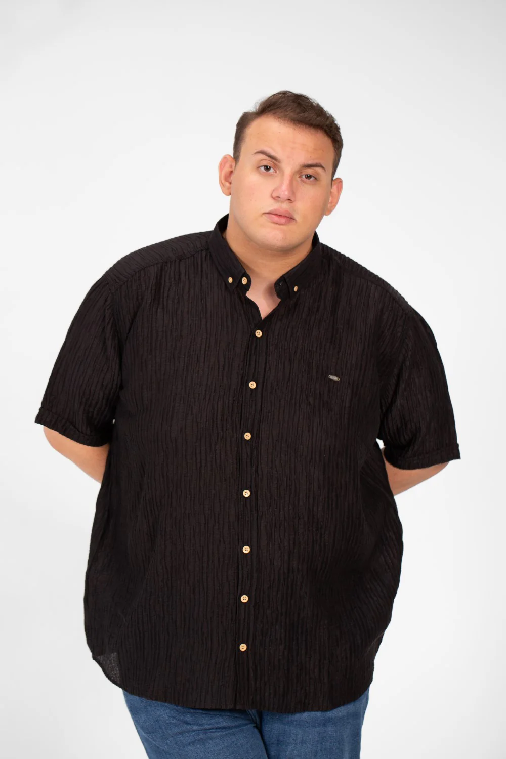 Men's Big Size Short Sleeves Shirt With An Exceptional Design In High Quality Material - Image 5
