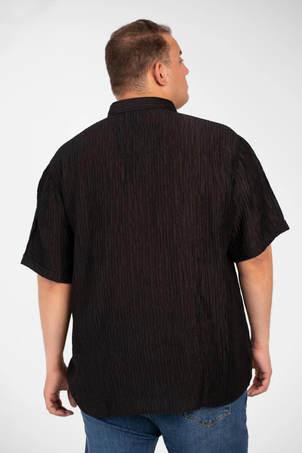 Men's Big Size Short Sleeves Shirt With An Exceptional Design In High Quality Material - Image 6