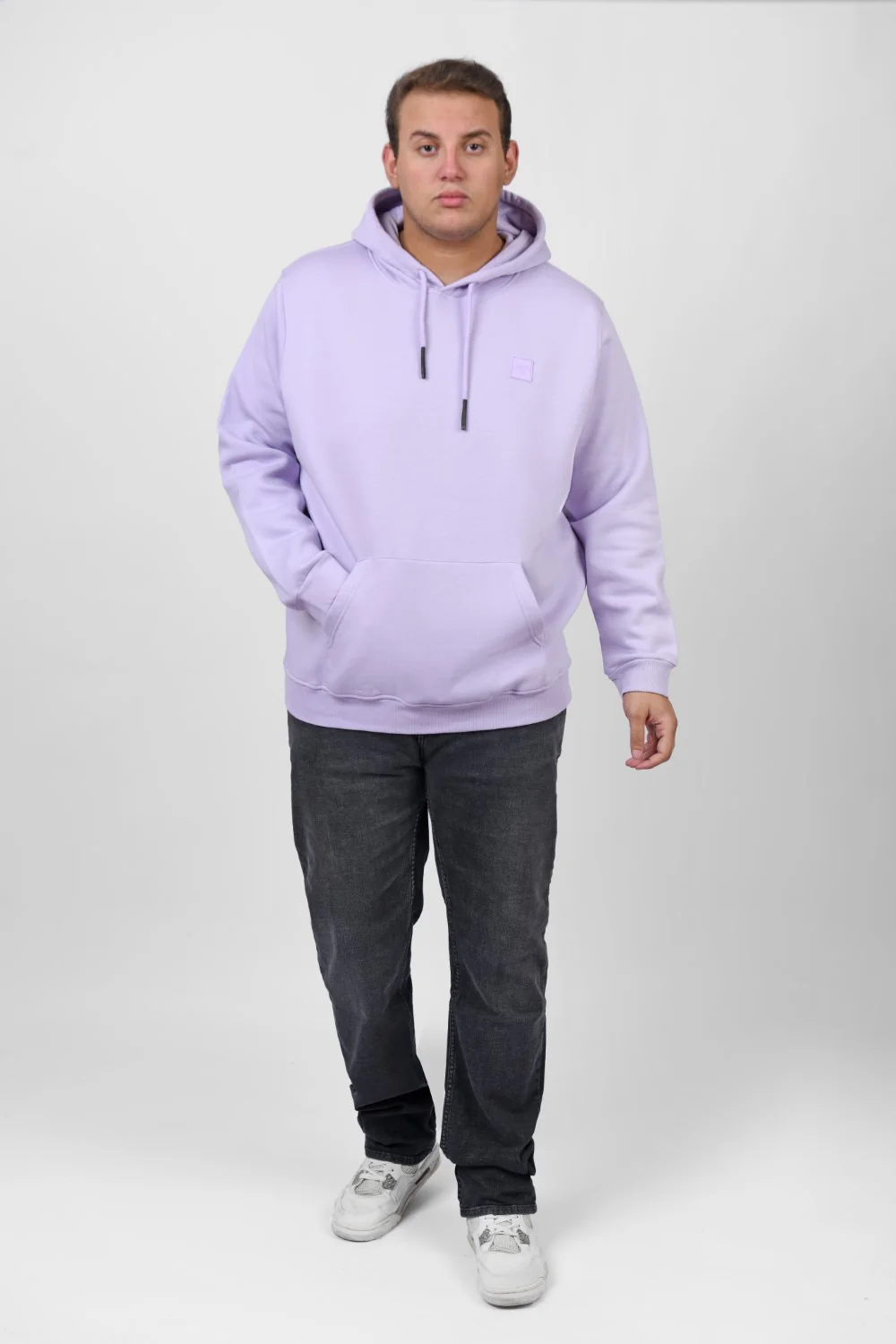 Men's Big Size Slim Fit Hoodie Made Of Comfort Melton Padded Front Printed Sweatshirt - Image 13