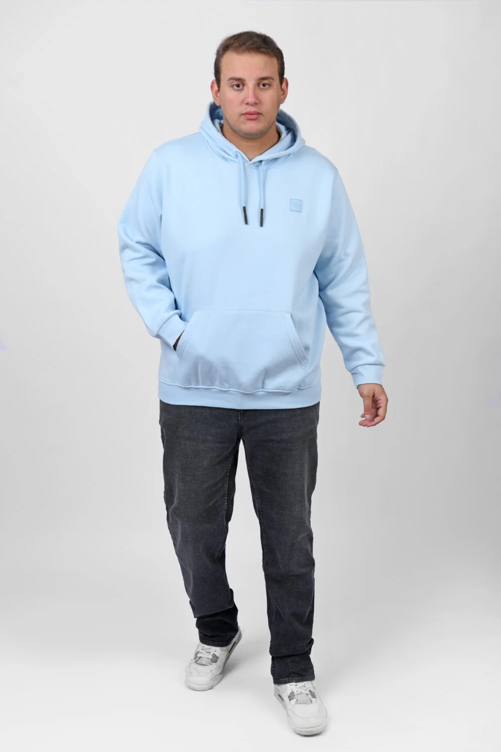 Men's Big Size Slim Fit Hoodie Made Of Comfort Melton Padded Front Printed Sweatshirt - Image 19