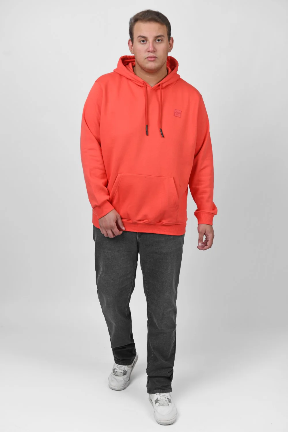 Men's Big Size Slim Fit Hoodie Made Of Comfort Melton Padded Front Printed Sweatshirt - Image 25