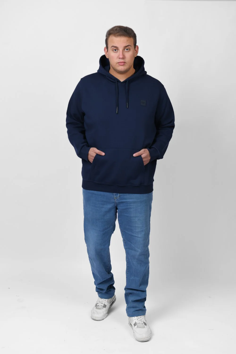 Men's Big Size Slim Fit Hoodie Made Of Comfort Melton Padded Front Printed Sweatshirt - Image 31
