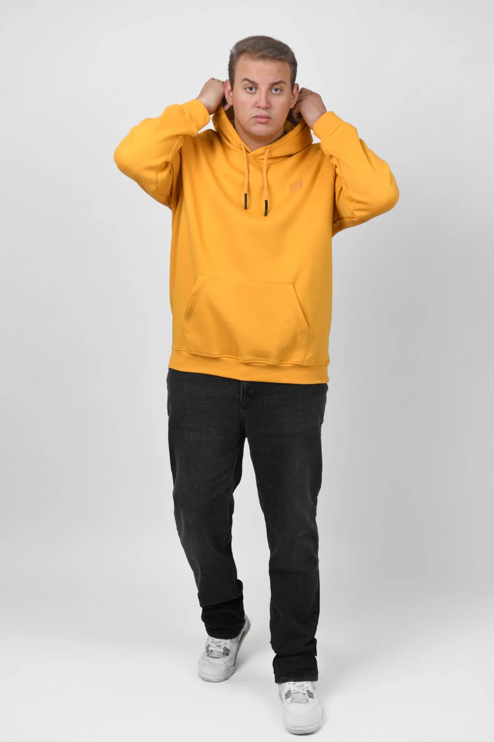 Men's Big Size Slim Fit Hoodie Made Of Comfort Melton Padded Front Printed Sweatshirt - Image 34