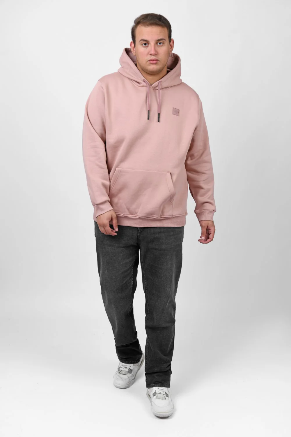 Men's Big Size Slim Fit Hoodie Made Of Comfort Melton Padded Front Printed Sweatshirt - Image 4