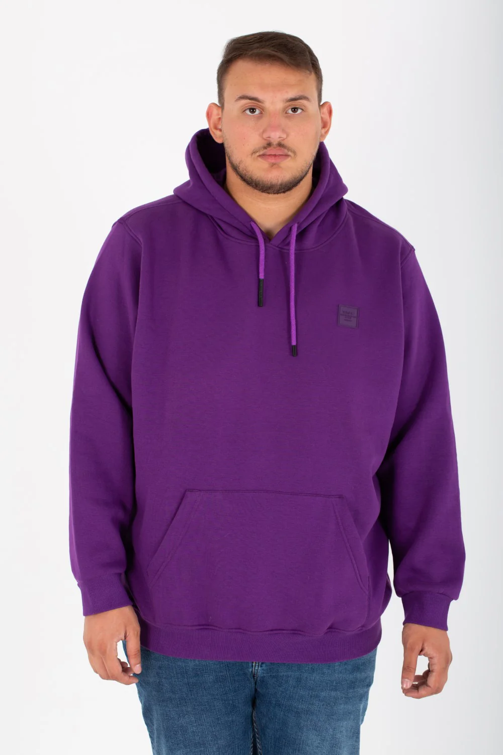 Men's Big Size Slim Fit Hoodie Made Of Comfort Melton Padded Front Printed Sweatshirt - Image 40