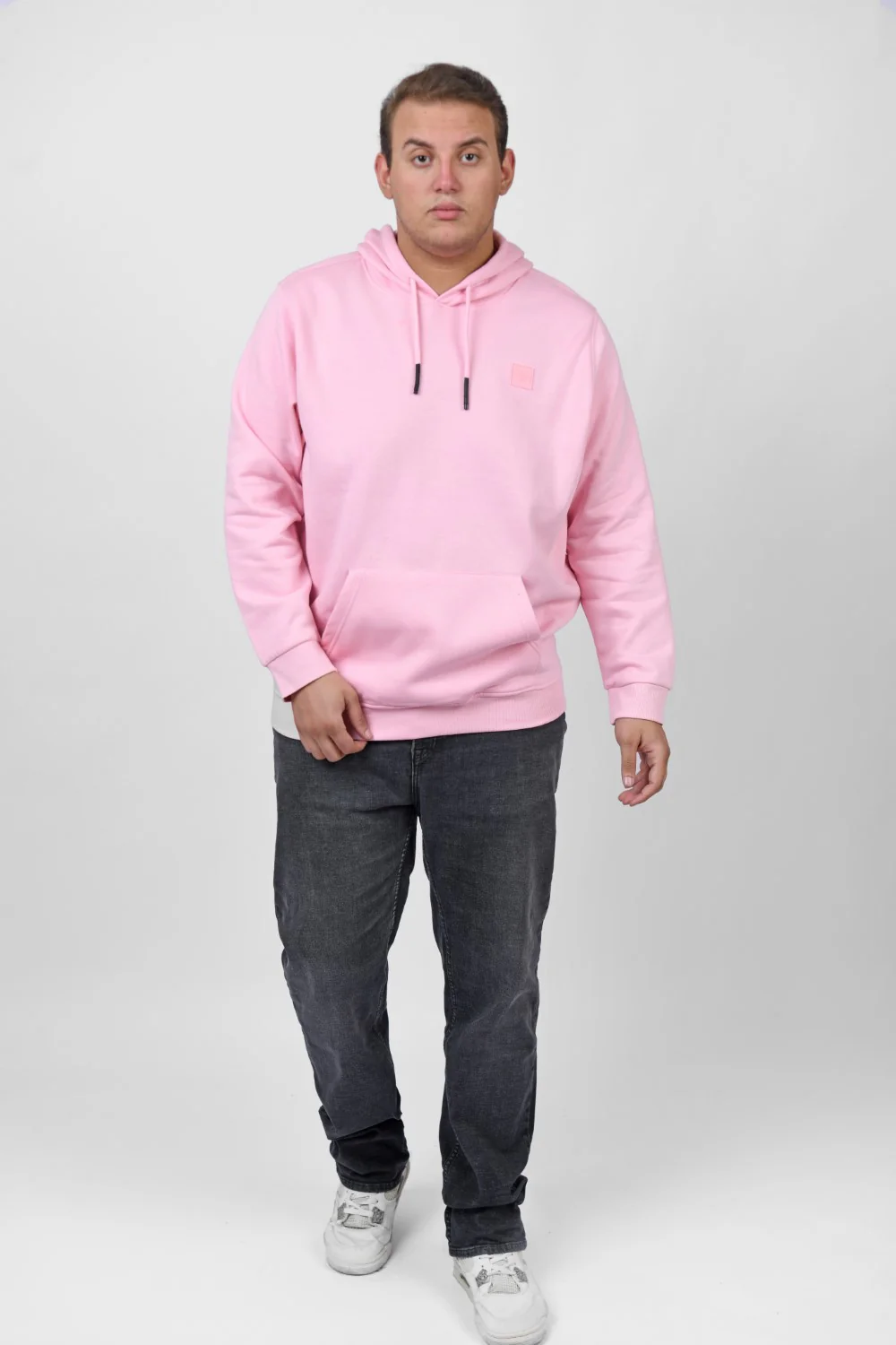 Men's Big Size Slim Fit Hoodie Made Of Comfort Melton Padded Front Printed Sweatshirt - Image 44