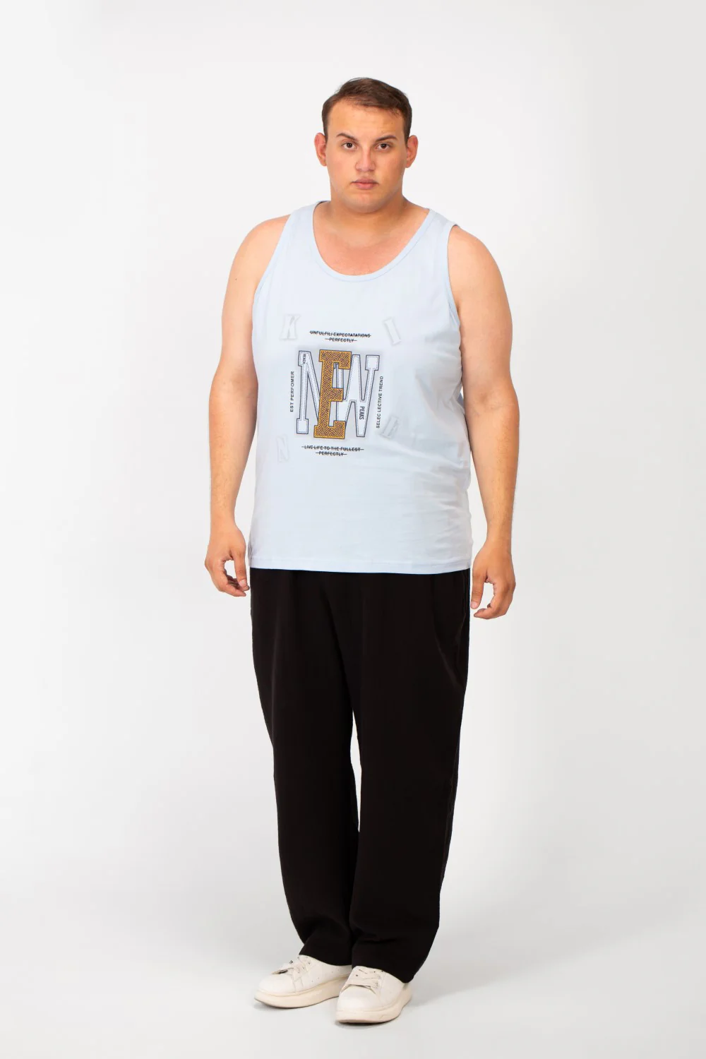 Men's Big Size Summer Cut Front Print T-Shirt In Modern Design - Image 8