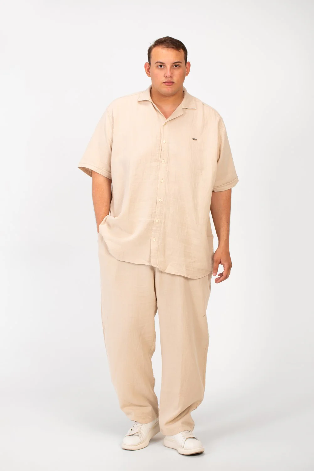 Men's Big Size Summer Outfit Sleeved Made Of Practical Fabric Suitable For Every Day - Image 5