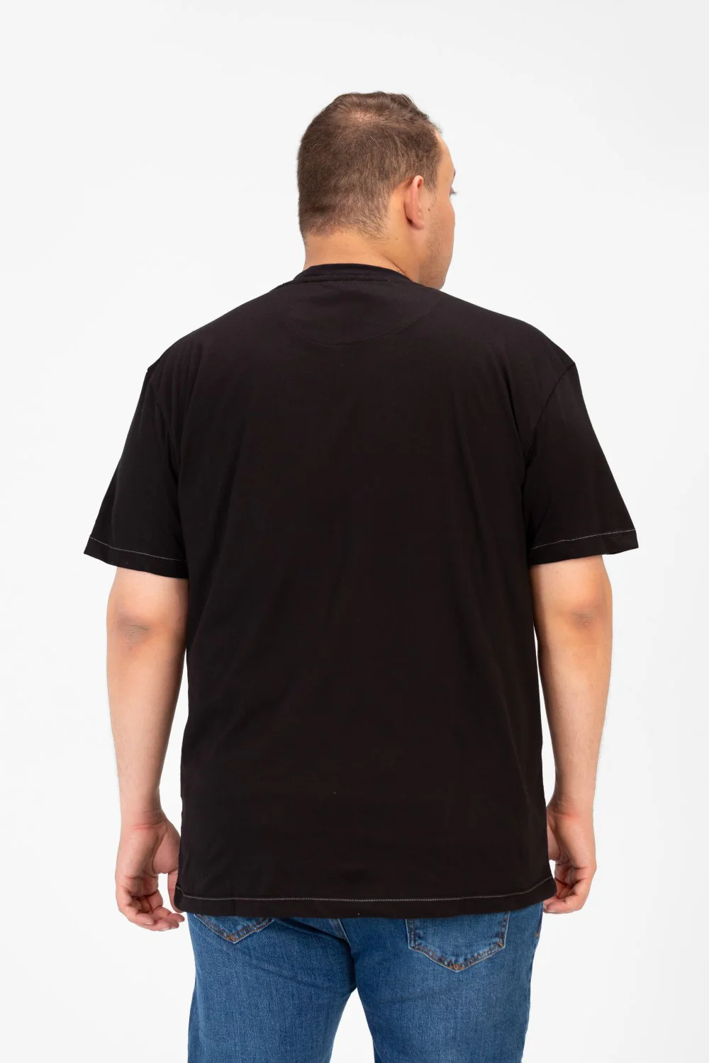 Men's Big Size T-Shirt With Full Front Print And Short Sleeves - Image 2