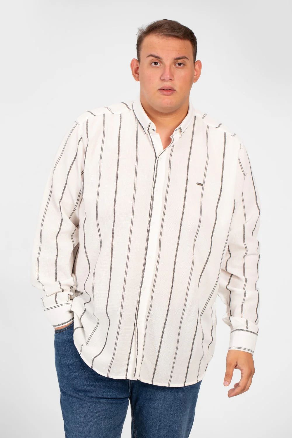 Men's Big Size Tomato Summer Striped Long Sleeve High Quality Shirt - Image 9
