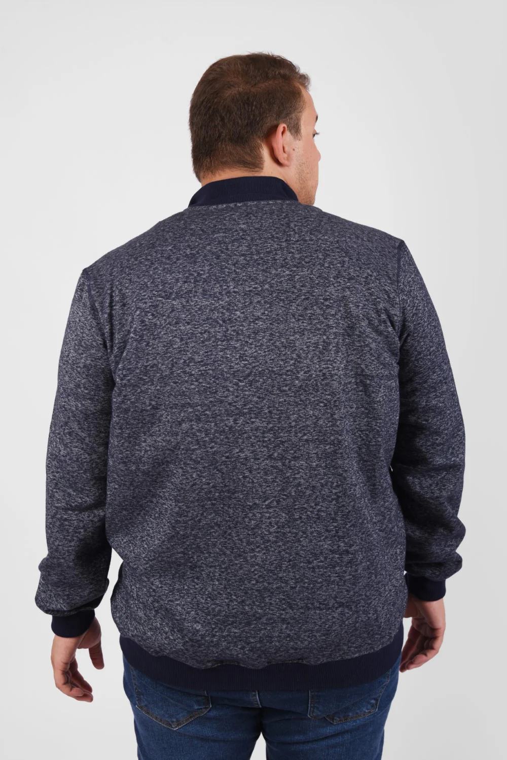 Men's Big Size Zipper Padded Basic Melton High Neck Sweatshirt With Unique Style - Image 6