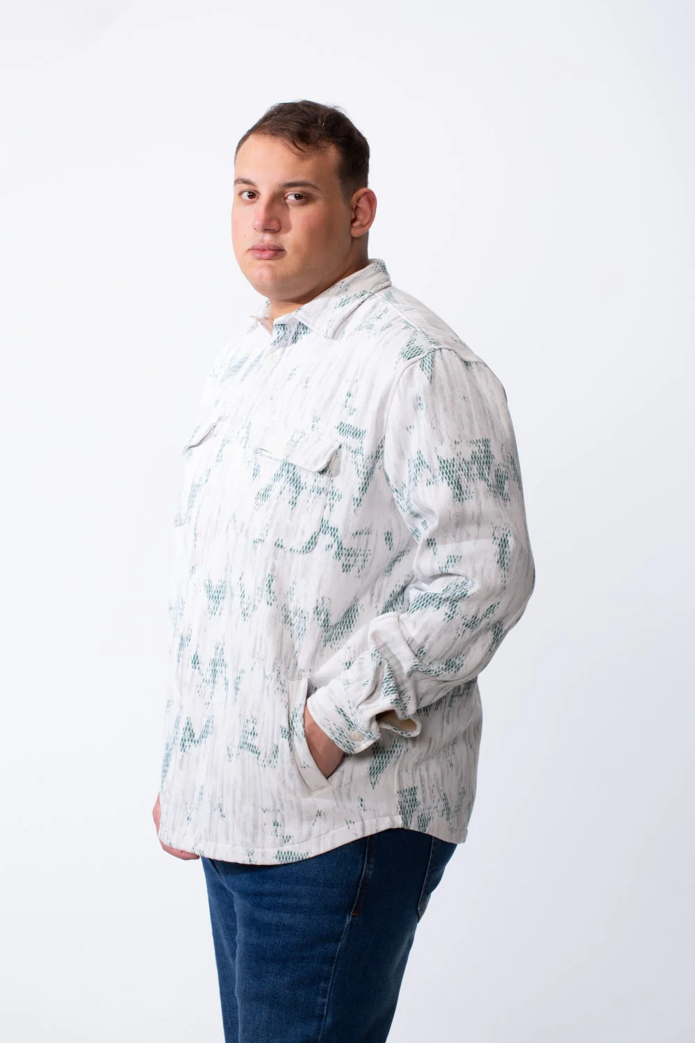 Men's Button Down Unique Abstract Geometric Pattern Dual Chest Flap Pockets Tomato Store Big Size Casual Shirt - Image 12