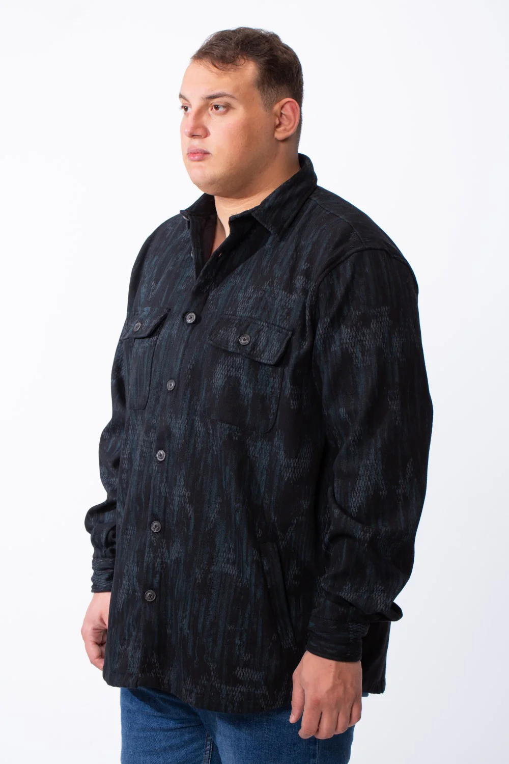 Men's Button Down Unique Abstract Geometric Pattern Dual Chest Flap Pockets Tomato Store Big Size Casual Shirt - Image 8