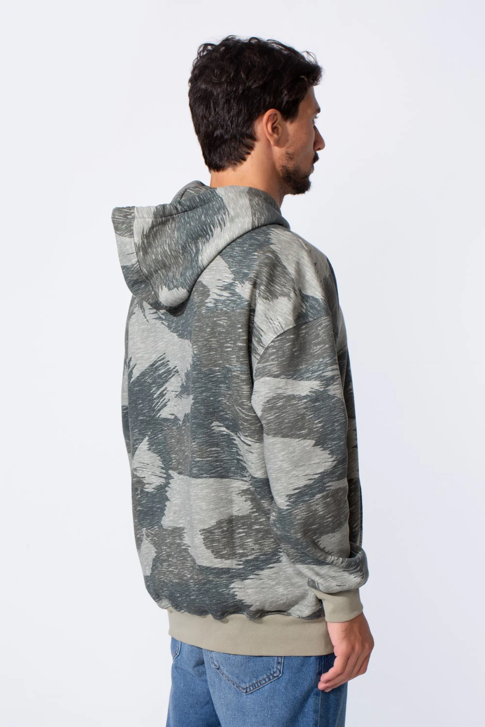 Men's Camo Melton Regular Fit Hooded Long Sleeves Sweatshirt - Image 10